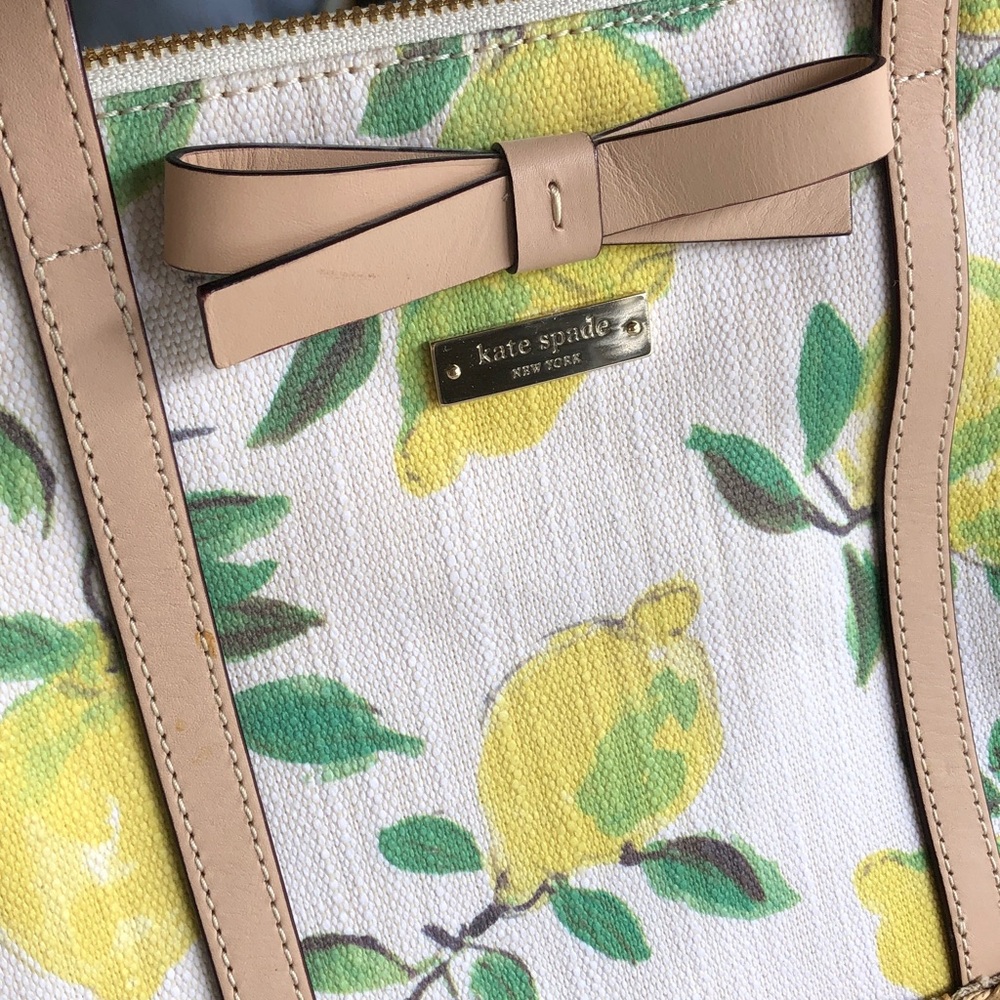 KATE SPADE Capri Espadrille Lemon Bow Rattan Straw Maise Satchel Crossbody bag - Picture 4 of 10